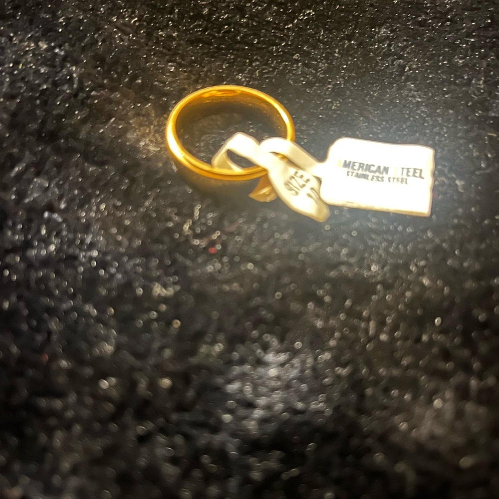 Men's Gold-Tone Stainless Steel Ring